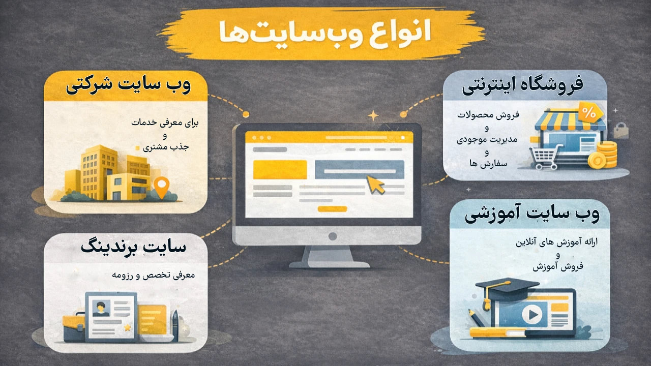 انواع وب‌سایت‌ها